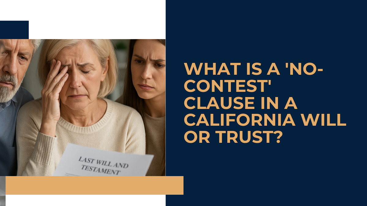 A family discusses estate planning with an attorney from Bay Legal PC, learning about the no-contest clause in California.