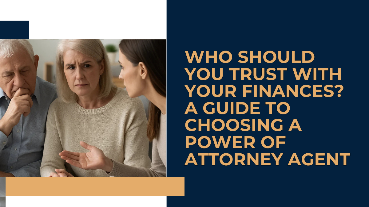 An older parent has a discussion with their agent, an adult child, about choosing a power of attorney agent with trustworthiness.