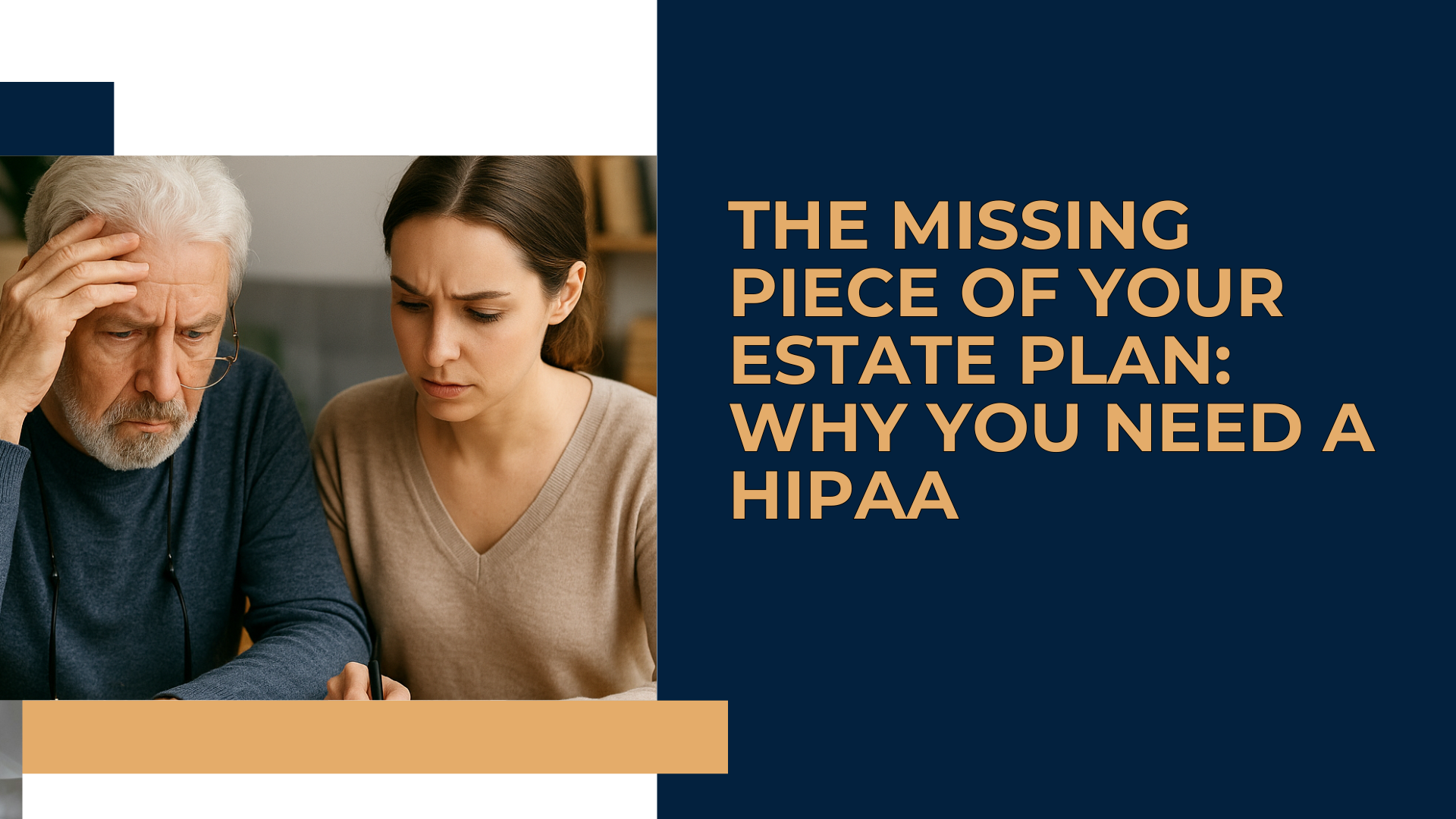 A person holding a legal document with "HIPAA Authorization Form" prominently displayed, with hospital blurred in the background.