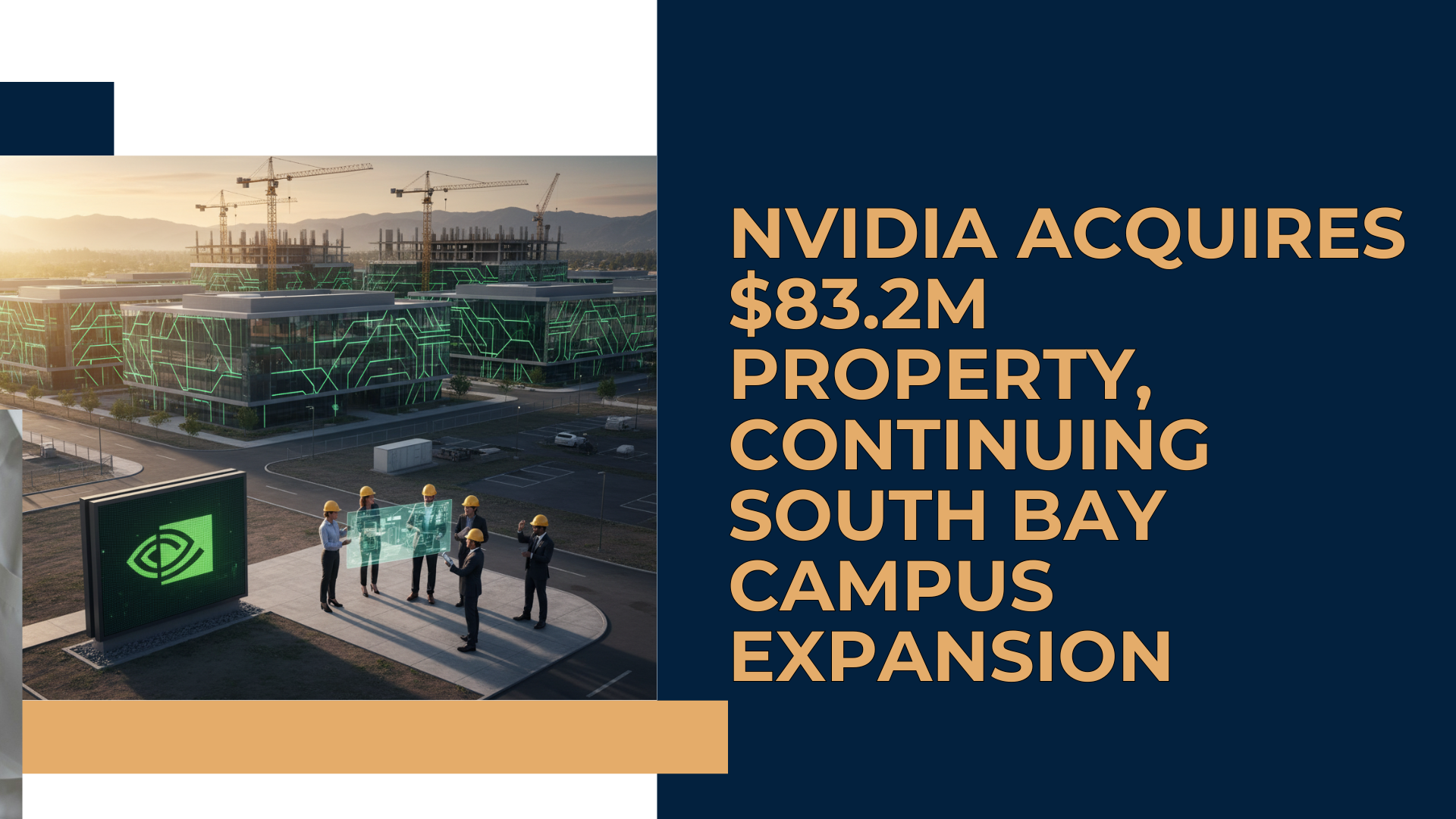 The futuristic headquarters of Nvidia in Santa Clara, the center of a massive Nvidia real estate purchase.