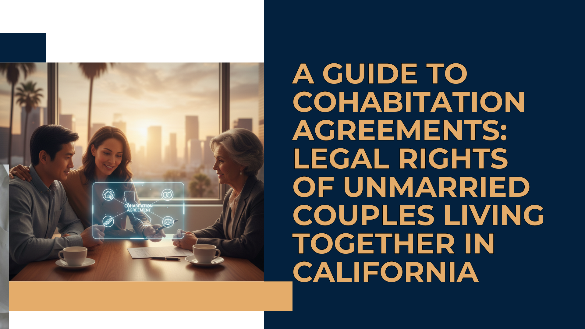A couple in California reviewing their cohabitation agreement to protect their assets.