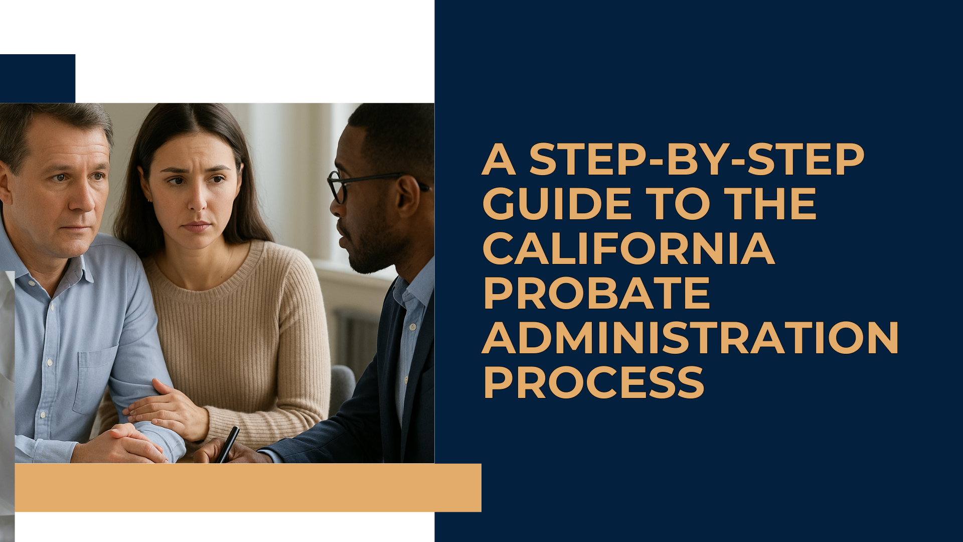 A flowchart showing the steps of the probate process in California.