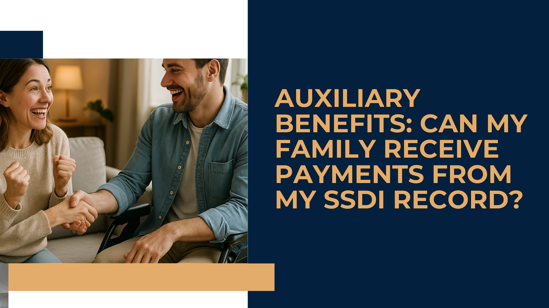 A graphic illustrating the flow of Social Security Disability Insurance (SSDI) payments to a disabled worker and their eligible family members, including the spouse and children.