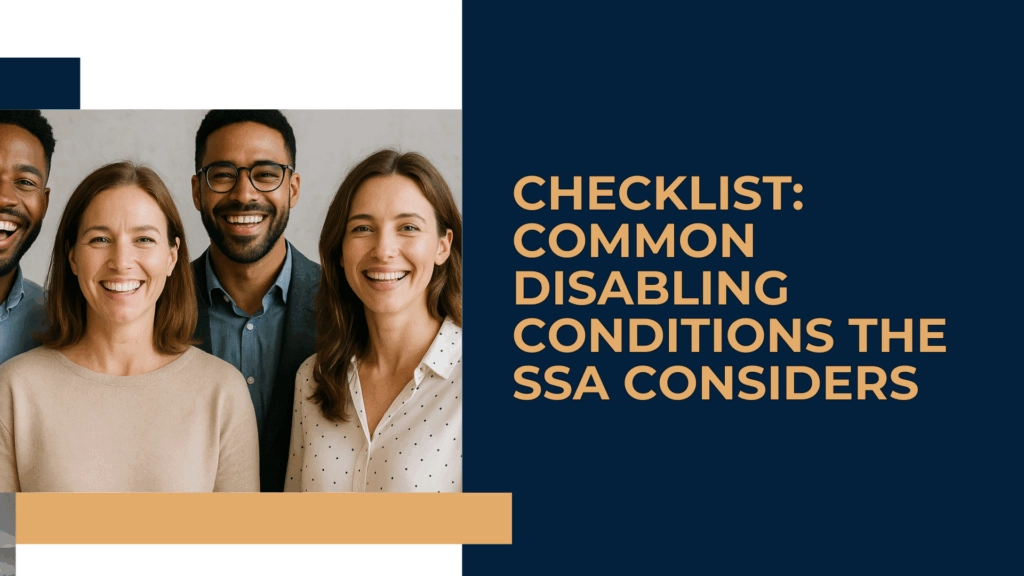 A doctor pointing to a section of a medical chart while discussing qualifying conditions for disability with a patient.