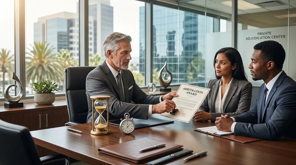 Arbitration: private, faster, and close to final
