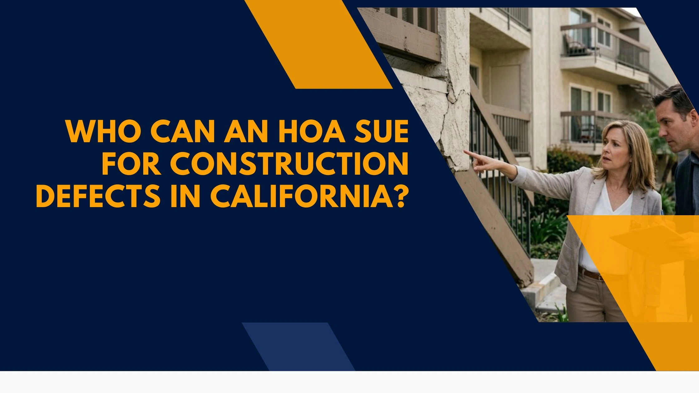who can an hoa sue for construction defects